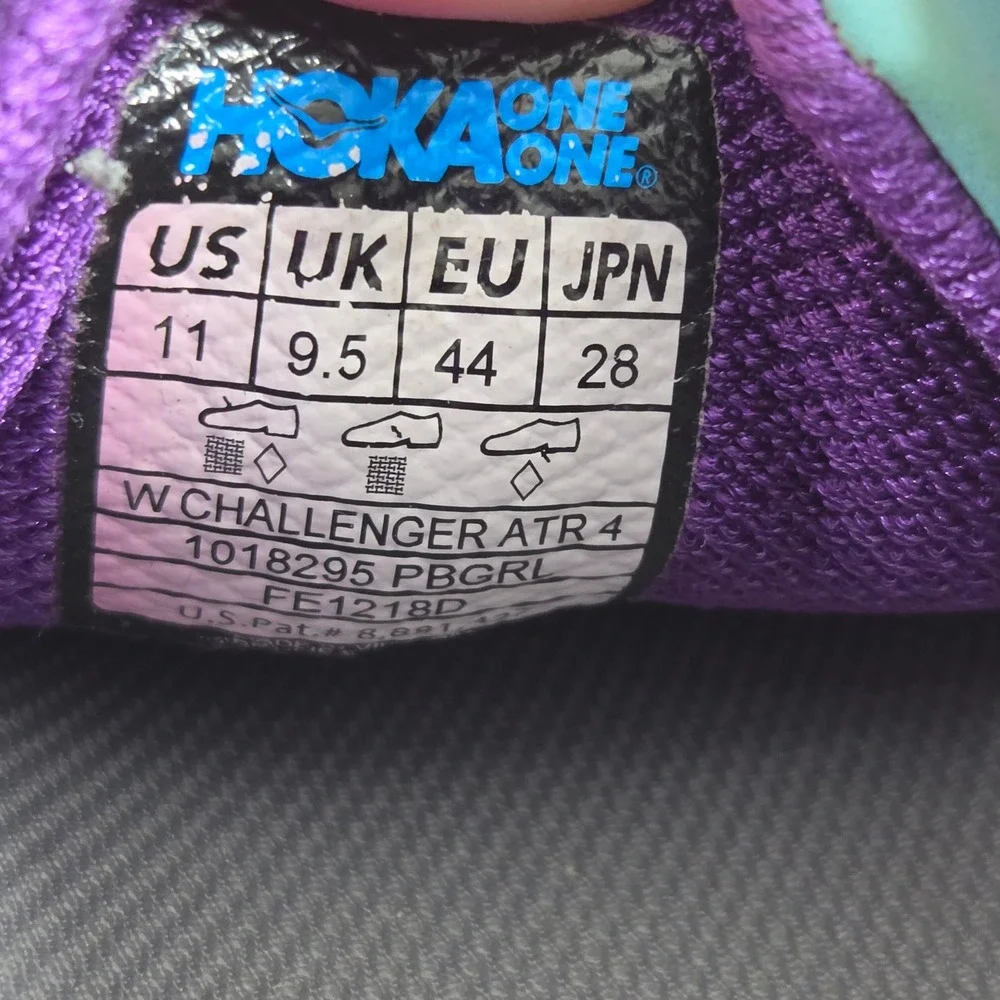 Hoka Challenger ATR 4 Running Shoes Womens 11 Blue Purple Trail Trainers 1018295